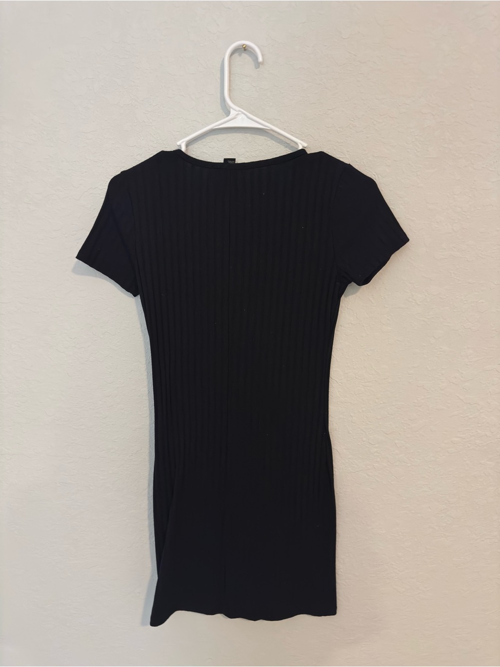 Black Ribbed Mini Dress - Picture 2 of 2